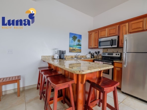 Top Floor 1BR/1BA Condo for Sale in Ambergris Caye - Kitchen