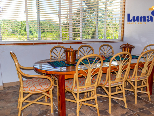 River Front 2BR/2BA home for Sale in Ambergris Caye - Dining