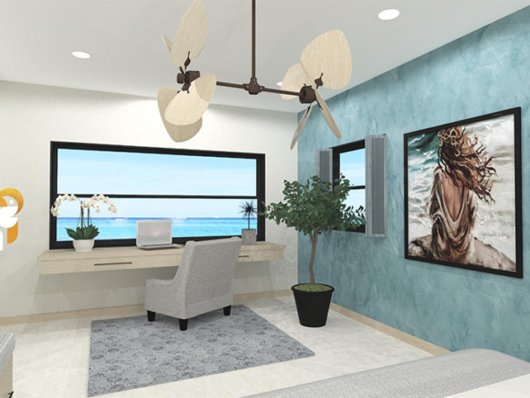 1BR desk - Turquoise Seas Secret Beach Condo