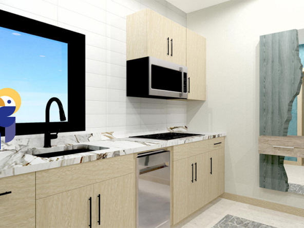 Turquoise Seas - studio kitchen Secret Beach Condo