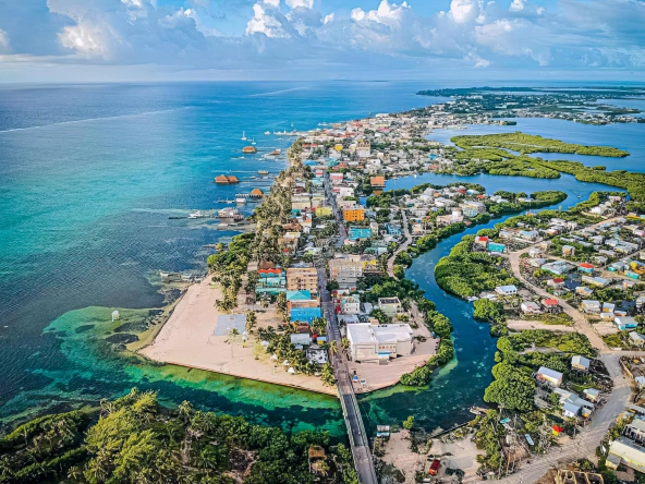 San Pedro Belize Aerial View