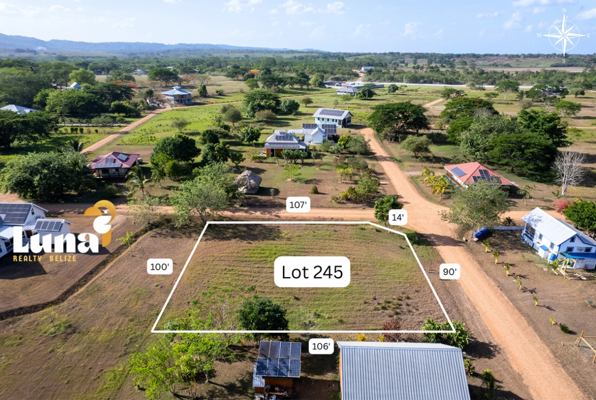 Lot 245 – Corner Lot with Green Space in Prime Location at Carmelita Gardens, Cayo, Belize