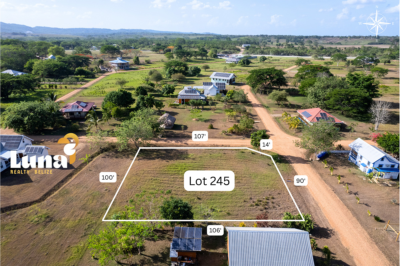 Lot 245 – Corner Lot with Green Space in Prime Location at Carmelita Gardens, Cayo, Belize – 60% Financing