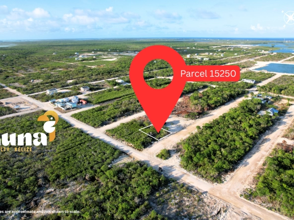 off-grid lot near Secret Beach with Parcel 15250 in West Caye, Belize.