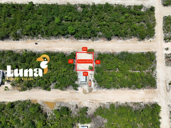 Off-Grid Lot at West Caye, Secret Beach – Parcel 15175 from above