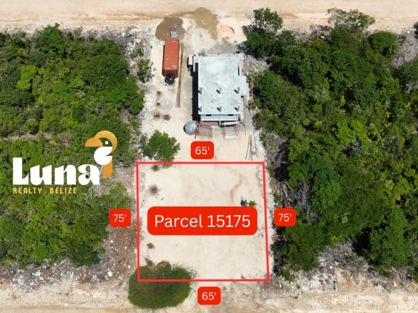 Off-Grid Lot at West Caye, Secret Beach – Parcel 15175 from drone view