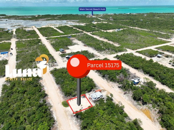 Off-Grid Lot at West Caye, Secret Beach – Parcel 15175 from east