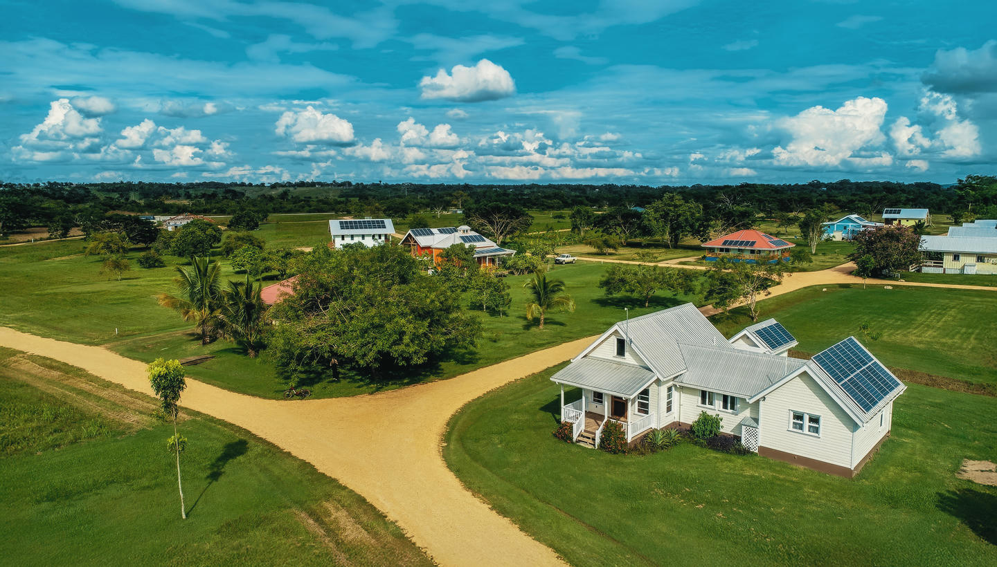 Aerial view of Carmelita Gardens, in Santa Familia, Cayo District, Belize. Click for more information.