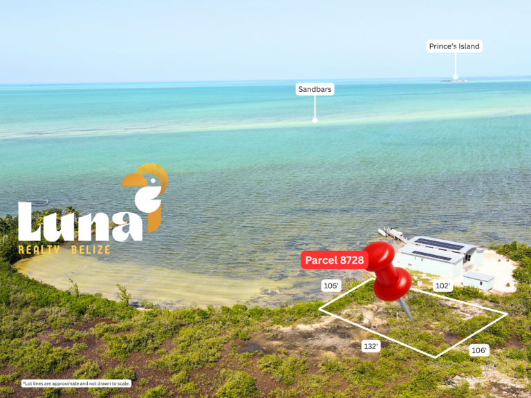 West Ambergris Caye Beachfront Land for Sale  – Parcel 8728 | 105 Ft of Crystal-Clear Beachfront | Seller Financing Available