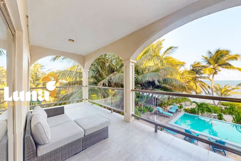 2nd Floor 2BR/2BA Beachfront Corner Unit + Rental Income – Ambergris Caye, Belize – D2 at Blue Water Beach