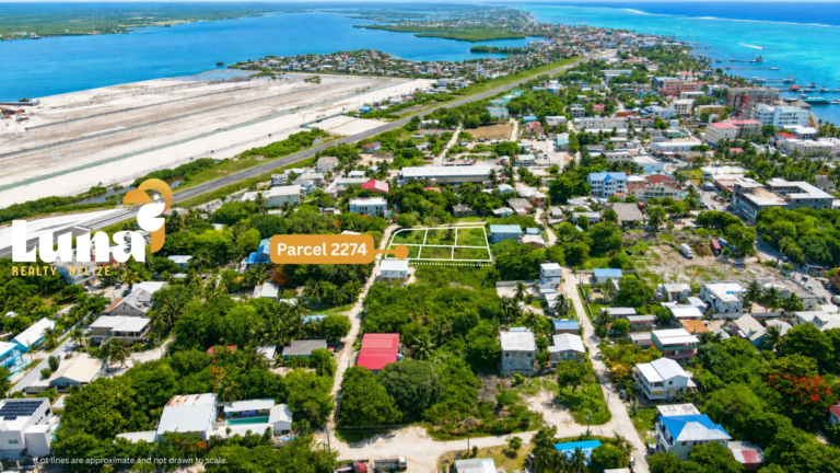 Residential corner lot in the San Pablo neighborhood on Ambergris Caye from South