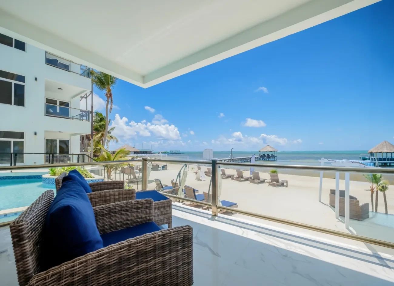 View from the balcony of a condo out towards the Caribbean Sea, at Royal Kahal. Click here to learn more about Royal Kahal. View from the balcony of a condo out towards the Caribbean Sea, at Royal Kahal. Click here to learn more about Royal Kahal.